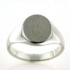 Billede af Herrering massiv m. oval plade 14*12 mm 925 s. forgyldt (forgyldning vil blive slidt af ved brug !)