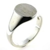 Billede af Herrering massiv m. oval plade 14*12 mm 925 s. forgyldt (forgyldning vil blive slidt af ved brug !)