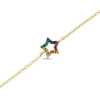 Billede af By Pind "Rainbow Star" armbånd i forgyldt sølv med farvede zirkoniasten