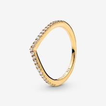 Billede af Pandora ring Funklende Wishbone m. cz forgyldt metalblanding str. 48