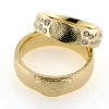 Billede af 1 par vielsesringe med afstøbning af fingeraftryk (fingeraftegning) D-ring med 23 brill. 14 kt.