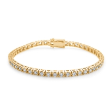 Billede af Mads Z "Tennis" armbånd 14 kt. guld m. 3,00 ct. w/si brillanter (17,5 cm)