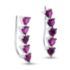 Billede af By Pind earcuff sølv rhodineret med lyserød zirkoniasten