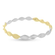 Billede af Armring med snoninger, br. 7,0 mm. tyk. 3,7 mm. 14 kt. gul + 14 kt. hvg.
