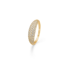Billede af Mads Z "Half Moon" ring 14 kt. bred m. ialt 0,80 ct. brillanter w/si str. 56
