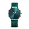 Billede af Bering Classic unisex ur, stål grøn meshlænke, 39 mm, safirglas, 3ATM