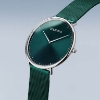 Billede af Bering Classic unisex ur, stål grøn meshlænke, 39 mm, safirglas, 3ATM