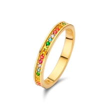 Billede af Spirit Icons Chic ring forgyldt sølv m. multifarvet cz (str. 52)