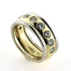 Billede af Ring 2 farvet, br. 8,1 mm., 9 brill. a 0,12 w/vs. 14 kt.