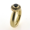 Billede af Ring med roset (rosetring) sort brill. + 13 brill. 14 kt.