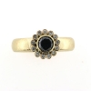 Billede af Ring med roset (rosetring) sort brill. + 13 brill. 14 kt.