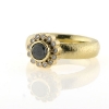 Billede af Ring med roset (rosetring) sort brill. + 13 brill. 14 kt.