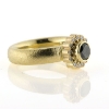 Billede af Ring med roset (rosetring) sort brill. + 13 brill. 14 kt.