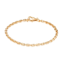 Billede af Armbånd anker facet 14kt t 1,00/br 2,5mm 18,5cm
