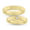 Billede af Vielses & Forlovelses ringe brillant 0,07 w/vs. Rustik overflade14 kt.