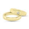 Billede af Vielses & Forlovelses ringe brillant 0,07 w/vs. Rustik overflade14 kt.