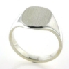 Billede af Herrering massiv lukket bund, plade antik facon 14*12,5mm 925 s. forgyldt (forgyldning vil blive slidt af ved brug !)