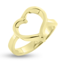 Billede af Ring hjerte, åbent hjerte, 14 kt. 