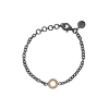 Billede af By Birdie Victoria Circle Pavé armbånd sort rhodineret sølv m.14kt + 0,15ct. diamant
