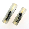 Billede af 1 par vielsesringe, damering fattet sort brill. 0,20 ct.  925s og 18 kt.