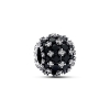 Billede af Pandora Funklende Rund Pavé charm sølv m. cz - sort