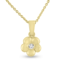 Billede af Vedhæng hyldeblomst (dobbelt) med øsken & patz, 2* 0,03 w/vs. 8,4 mm. 14 kt.