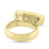 Billede af 1 par 14 kt. ringe. hjerter fræset ned i ring, isat brillant