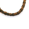 Billede af Armbånd flettet læder mørkbrun/brun