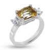 Billede af Ring med citrin og brillanter i 14 kt. hvidguld