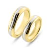 Billede af Vielses & Forlovelses ringe, 5,9 * 2,3 mm. 8 kt. gul  med 8 kt. hvg i rille