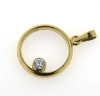 Billede af Vedh af ring m. øsken+patz, iloddet rørfatning, syn sten 3,0mm 14kt