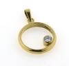 Billede af Vedh af ring m. øsken+patz, iloddet rørfatning, syn sten 3,0mm 14kt