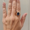 Billede af Ring m. oval syn. sten luk. bund 14 kt..