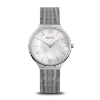 Billede af Bering Classic dameur stål meshlænke perlemorsskive 3bar 34mm