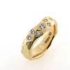 Billede af Ring organisk, barket overflade, 1 brill. a 0,06 ct. + 6 brill. a 0,04 ct.
