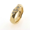 Billede af Ring organisk, barket overflade, 1 brill. a 0,06 ct. + 6 brill. a 0,04 ct.