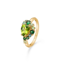 Billede af Mads Z "Four Seasons - Spring" ring 14 kt. guld m. ægte sten (str. 52)