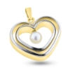 Billede af Vedhæng af ringe m. øsken + patz, sv. perle 5½-6 mm.
