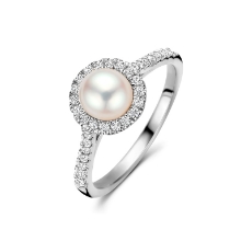 Billede af Spirit Icons Malibu Pearl ring sølv m. fvp + cz (str. 48)