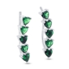 Billede af By Pind earcuff sølv rhodineret med grøn zirkoniasten