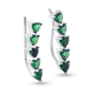 Billede af By Pind earcuff sølv rhodineret med grøn zirkoniasten
