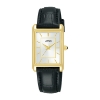 Billede af Lorus Classic dameur stål gulddoublé sort læderrem 5bar 22mm