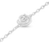 Billede af By Pind armbånd sølv rhodineret med blomst motiv og zirkoniasten (16+3cm)