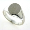 Billede af Herrering massiv m. oval plade 14*12 mm14 kt. hvg.