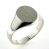 Billede af Herrering massiv m. oval plade 14*12 mm14 kt. hvg.