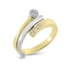 Billede af Ring brill. 0,05 w/vs + 3* 0,02 w/vs. skinne gul, pynt hvg. 14 kt.