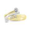 Billede af Ring brill. 0,05 w/vs + 3* 0,02 w/vs. skinne gul, pynt hvg. 14 kt.
