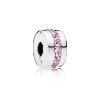 Billede af Pandora klemmeled sølv m. pink cz