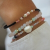 Billede af STINE A armbånd Candy - White Forest Mix sølv forgyldt sort nylon (15,5-21 cm)