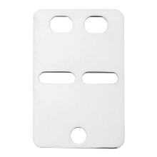 Billede af ID plade stor sølv 22*34mm tyk 0,5mm (massiv)